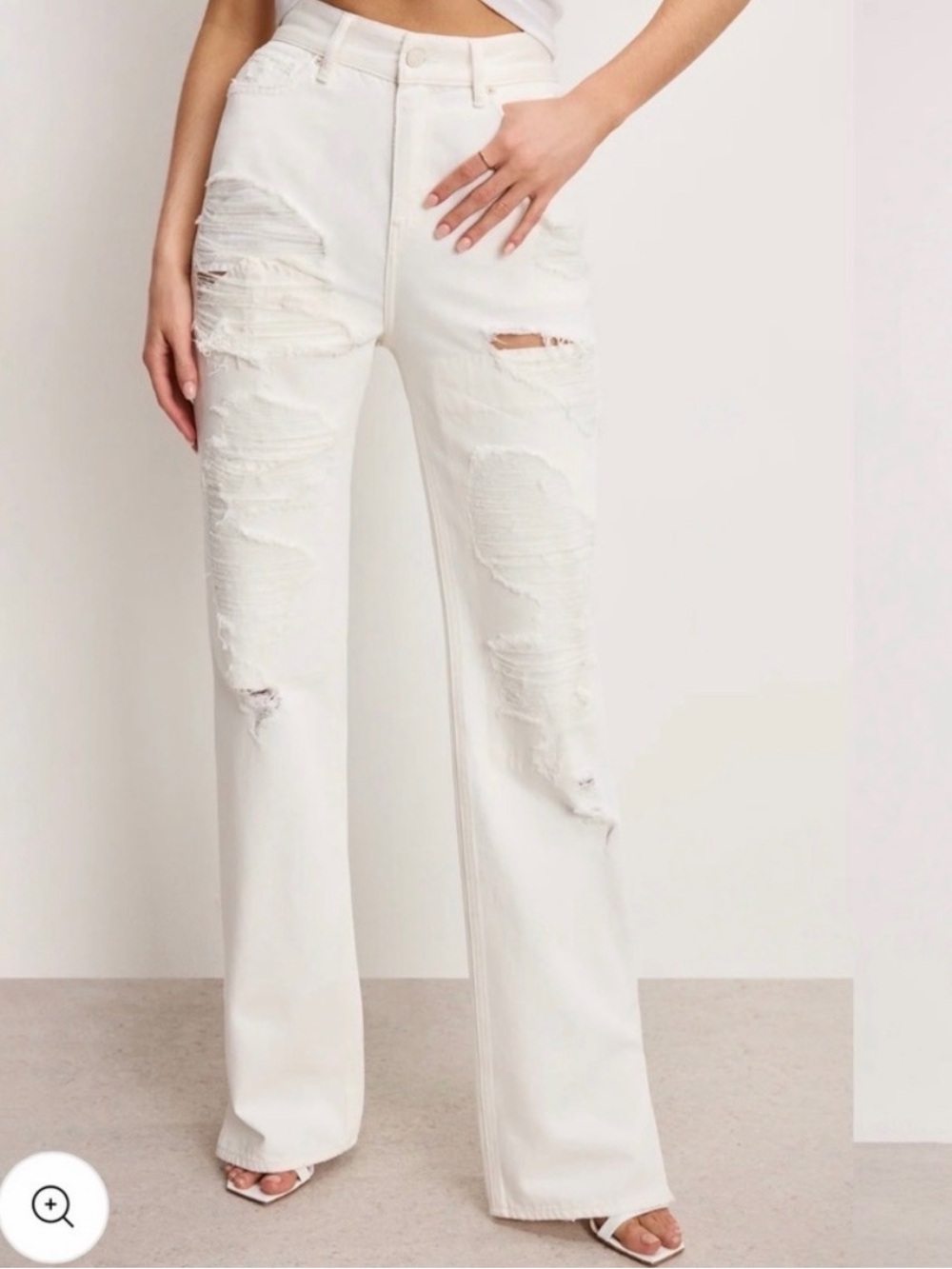 Good American Khloe 2 Long white Jeans